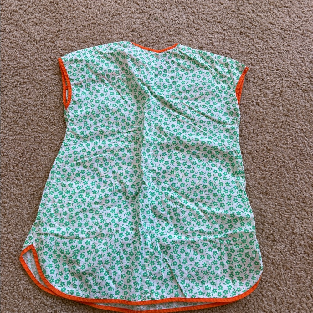 Vintage Floral Green and Orange girls Dress - Picture 2 of 9